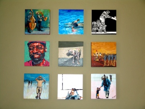artwork on the dining room wall