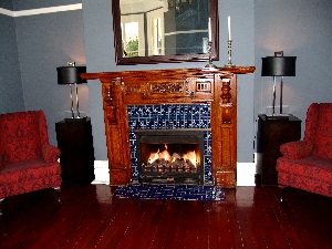 fireplace in the lounge