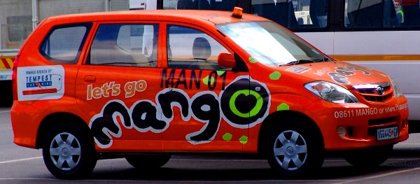 Mango Airlines car at Johannesburg O.R. Tambo International Airport
