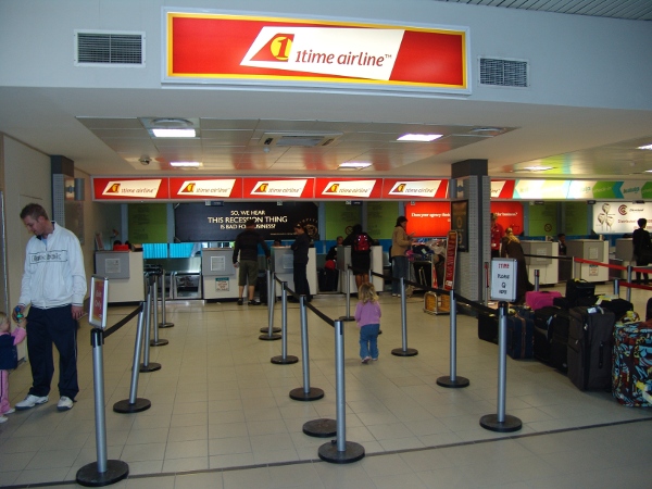 1time Airline check-in at Cape Town International Airport