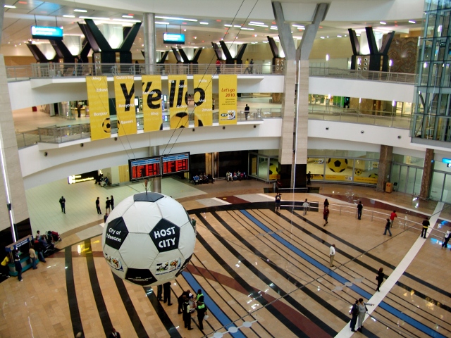 Johannesburg O.R. Tambo International Airport kitted out for the Fifa World Cup 2010