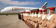 Emirates Airline's first A380 in Dubai