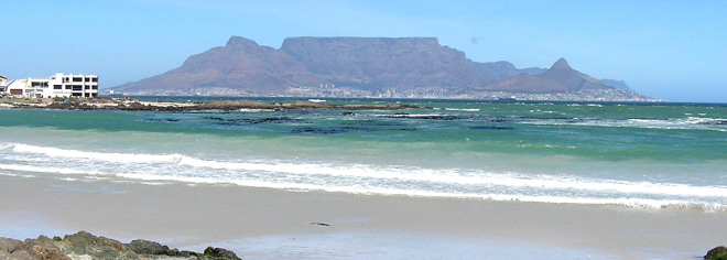 classic view of Cape town across Table Bay