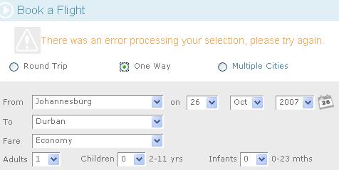 photo of SAA error-message on their website