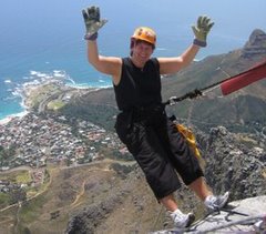 abseiling down Table Mountain