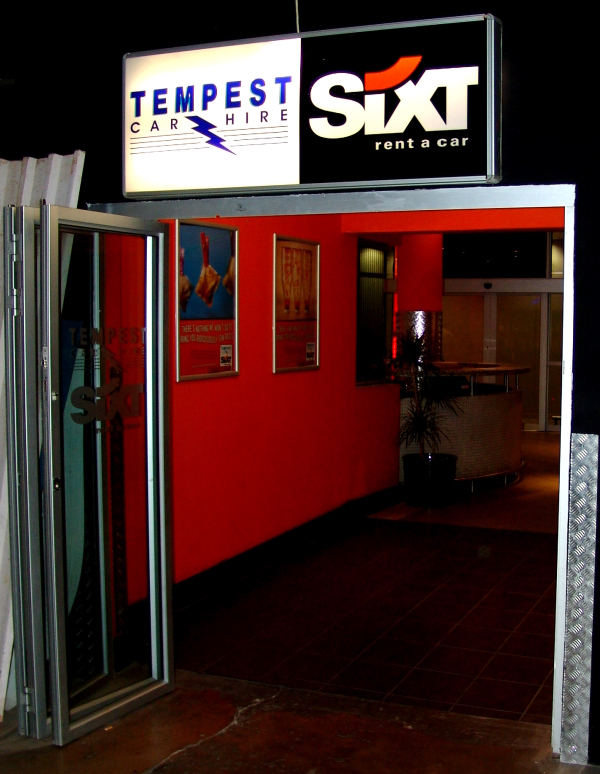 Tempest Car Hire back entrance in Johannesburg