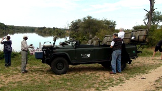 coffee break during the game drive
