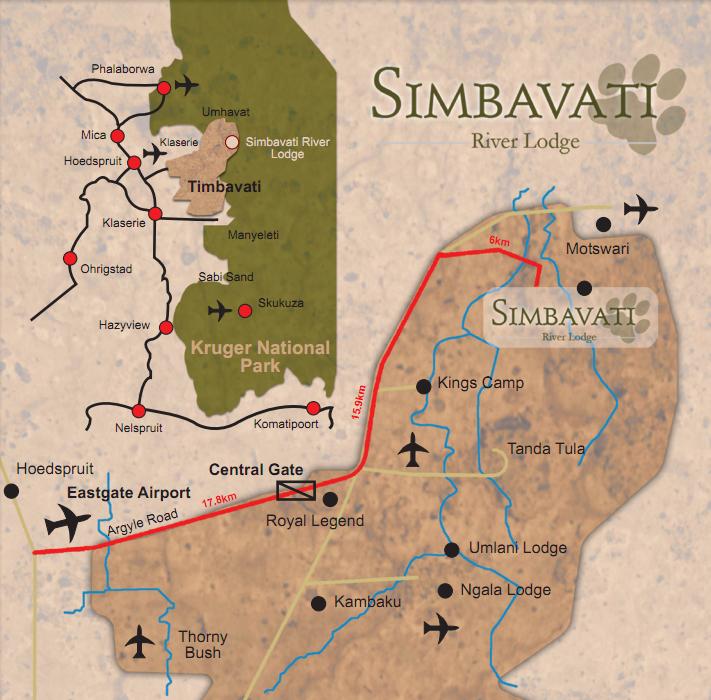 map of Simbavati and surroundings