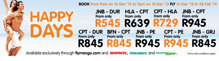 Mango Airlines Happy Days exclusive sale