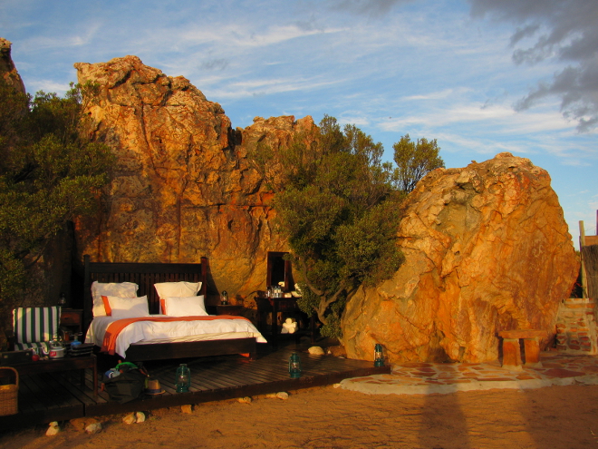 Outdoor bedroom at Kagga Kamma