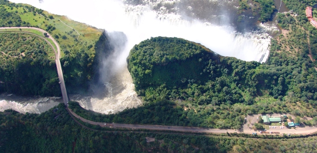 Zambian border control post at the Victoria Falls