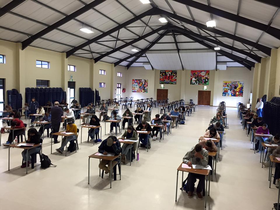 Students writing an exam at Curro, Hermanus