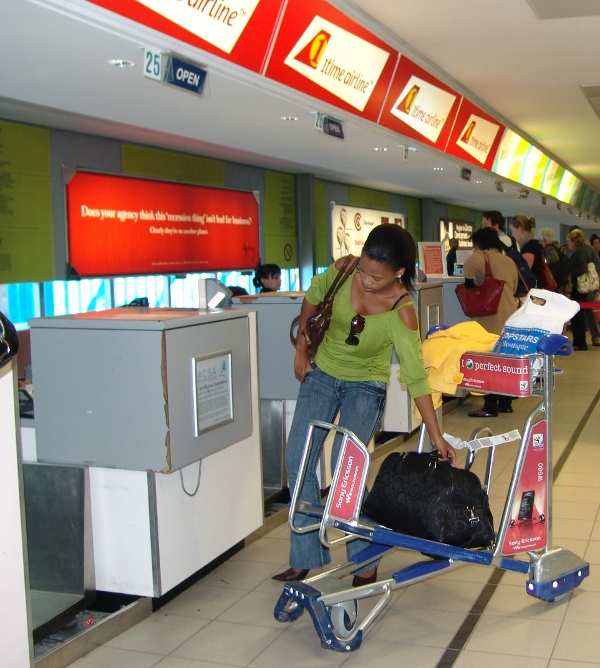 check in for 1time at Cape Town International Airport