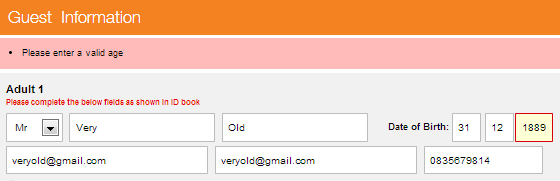 Mango Airlines age restriction