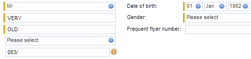 SAA/South African Airways age restriction