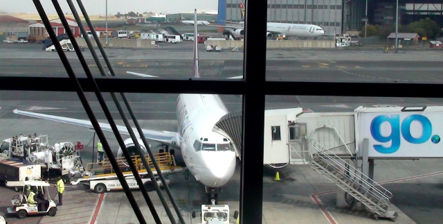 Velvet Sky's plane parked at Johannesburg O.R. Tambo