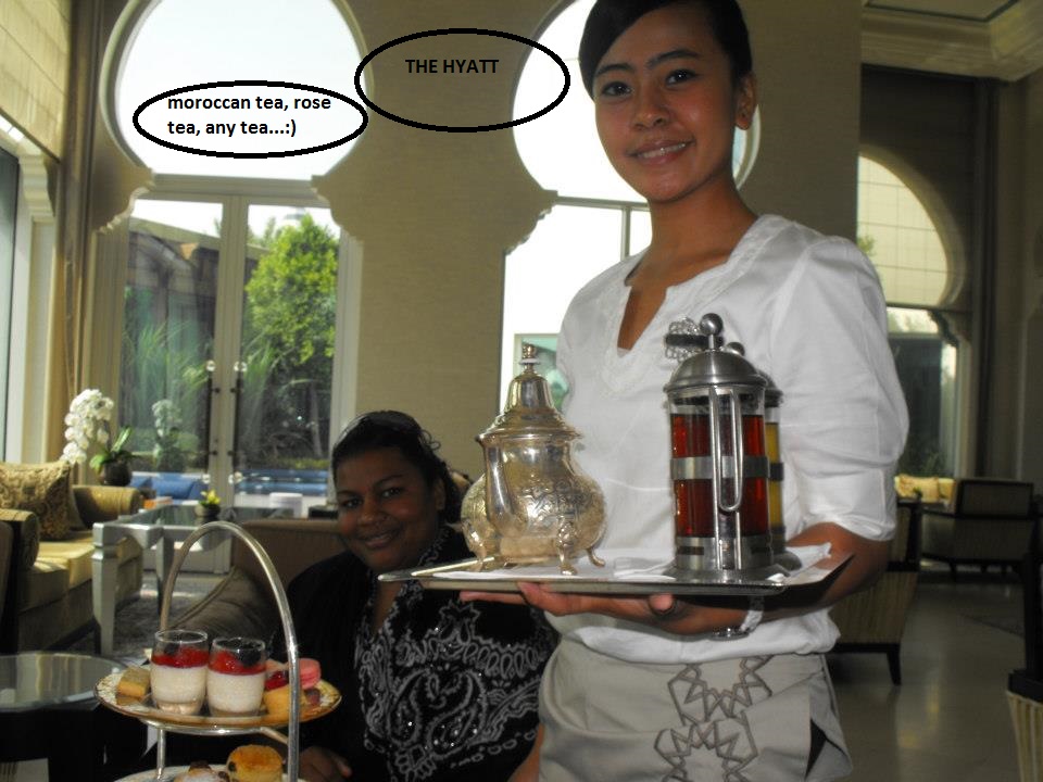 high tea at the Hyatt Hotel in Dubai
