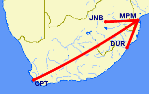 Flights from South Africa to Maputo