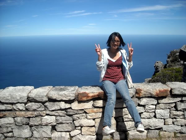 peace sign on Table Mountain