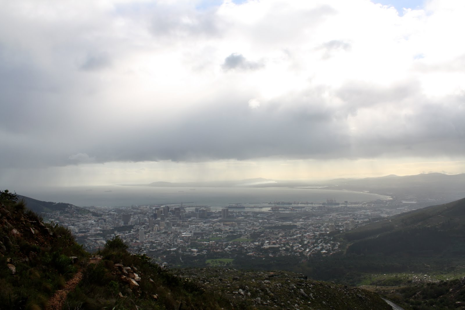 view from Table Mountain in Cape Town, South Africa