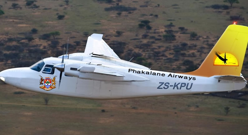 Aero Commando twinprop, in Phakalane colours