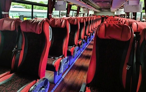 Seating inside a Brooklyn Express bus