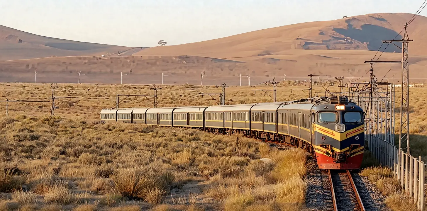 Rovos Rail diesel electric train on its way from Tweedside to Konstabel, as part of its Pretoria to Cape Town journey