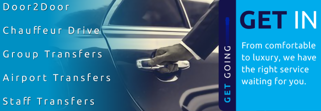 Bluu's Door2Door services: chauffeurs, group transfers, airport transfers and staff transfers