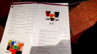 MSC Sinfonia cocktail menu