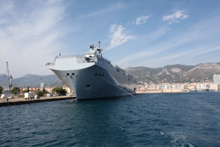 French naval vessel in Toulon, France