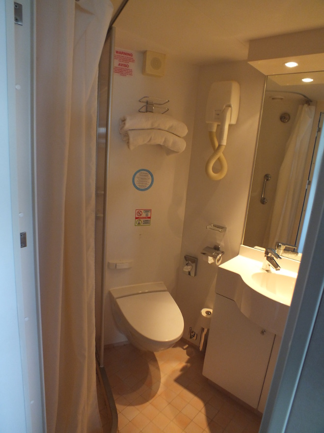 toilet on a balcony cabin on the MSC Opera