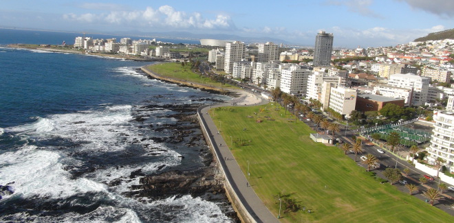 view of Seapoint from a paraglider